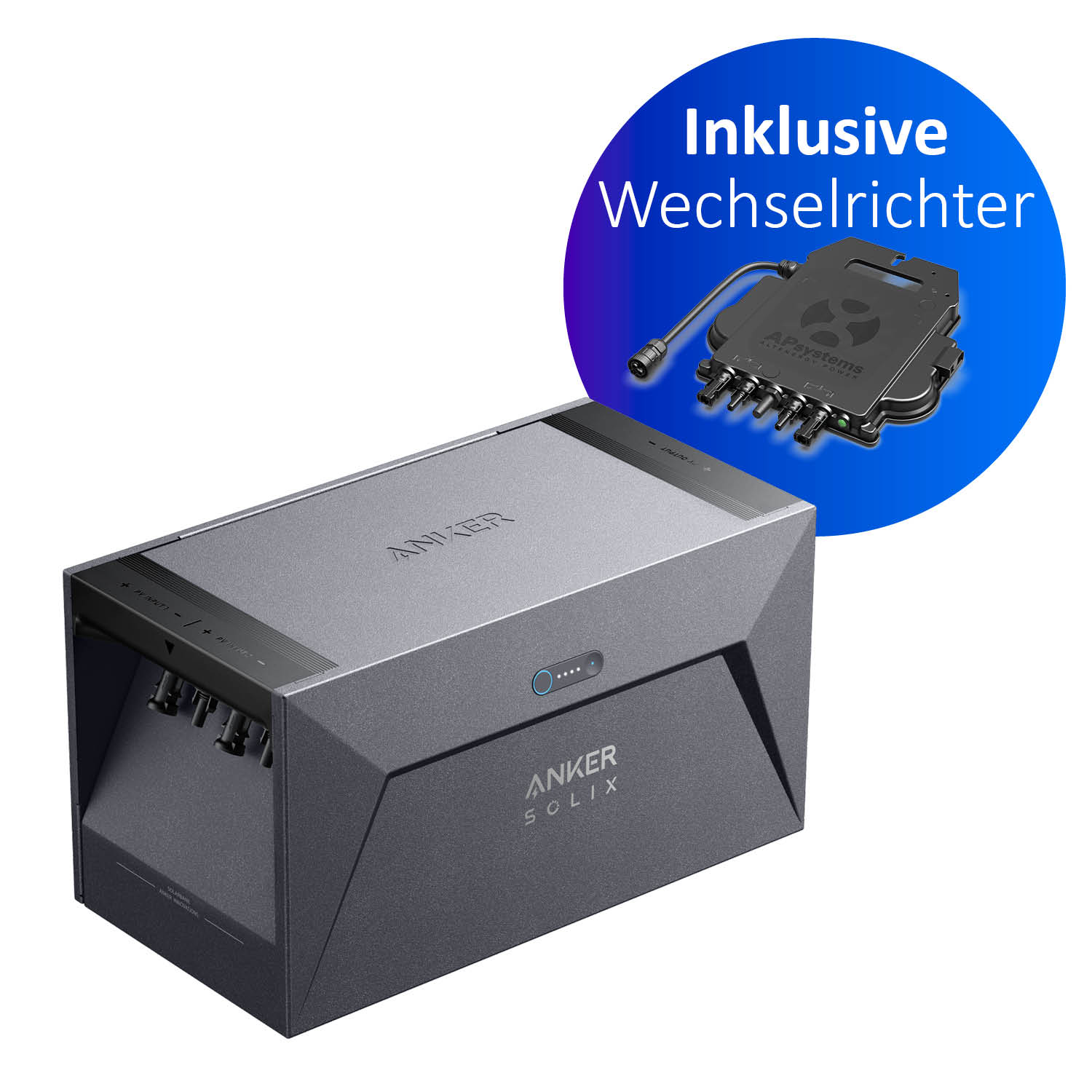 Anker SOLIX Solarbank E1600 Balkonkraftwerkspeicher 1,6kWh mit Mikrowechselrichter - PV-Speicher Set Anker SOLIX Solarbank E1600 Balkonkraftwerkspeicher 1,6kWh mit Mikrowechselrichter - PV-Speicher Set