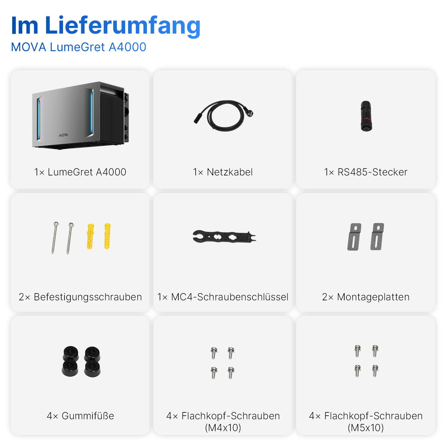 MOVA LumeGret A4000 Solarspeicher, 4 bis 20 kWh, Plug & Play