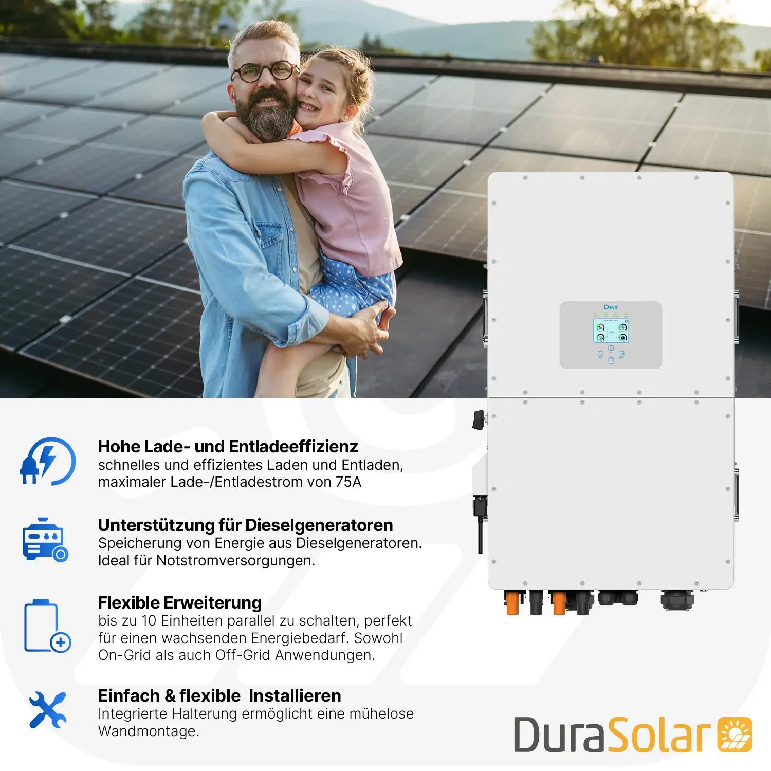 Deye SUN-30K-SG02HP3-EU-AM3 - Hybrid-Wechselrichter – Hochspannungsserie