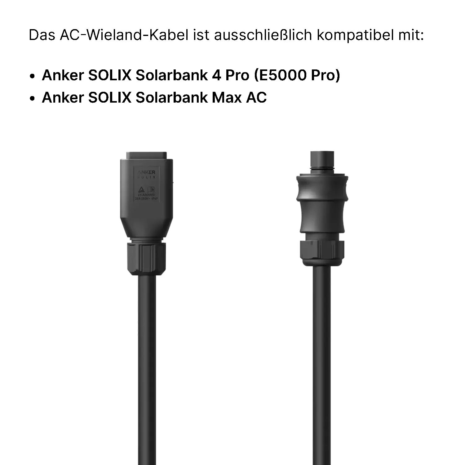 Anker SOLIX AC-Kabel mit Wieland-Stecker