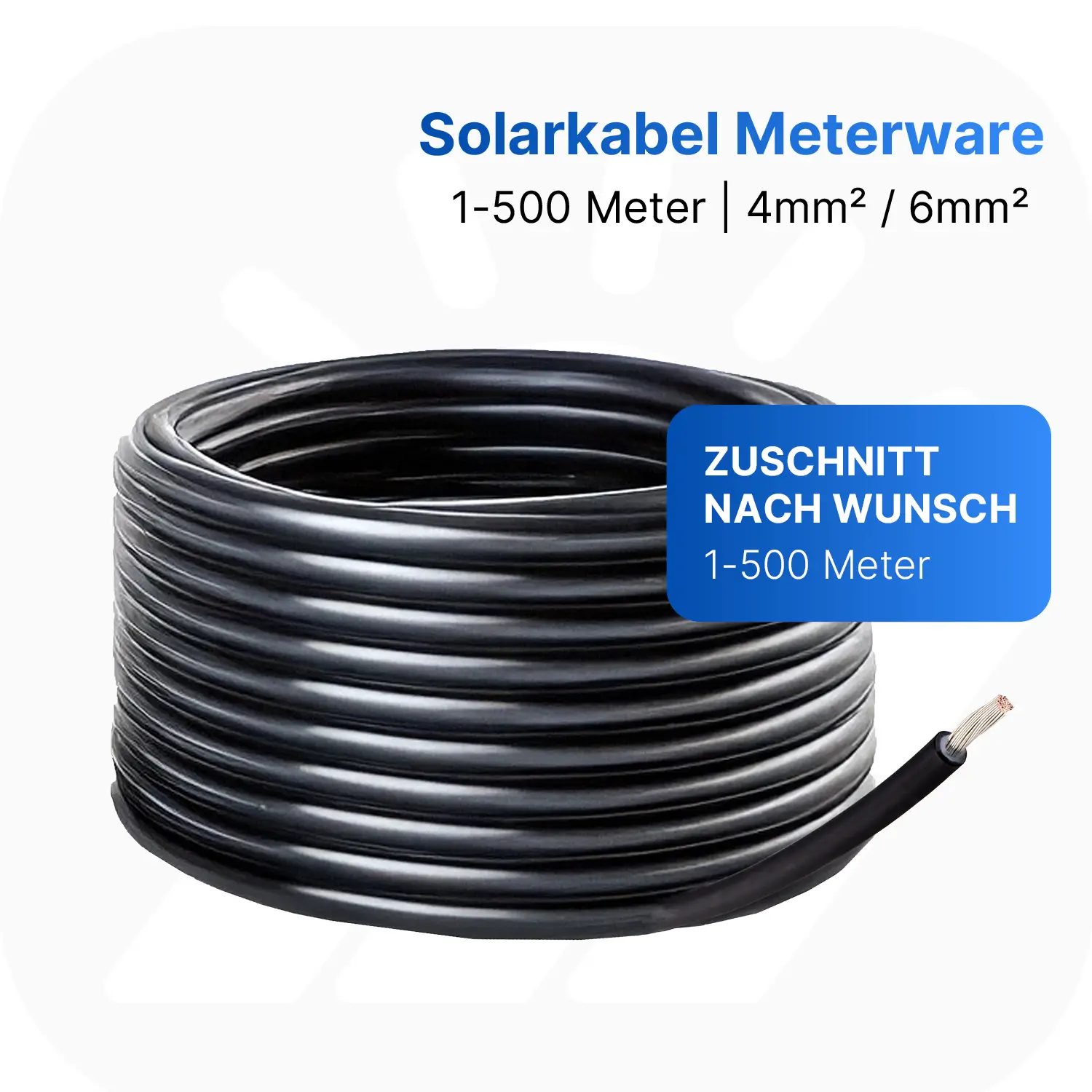 Solarkabel MC4 | 6mm² | Schwarz | Meterware Kabelquerschnitt: 6mm²