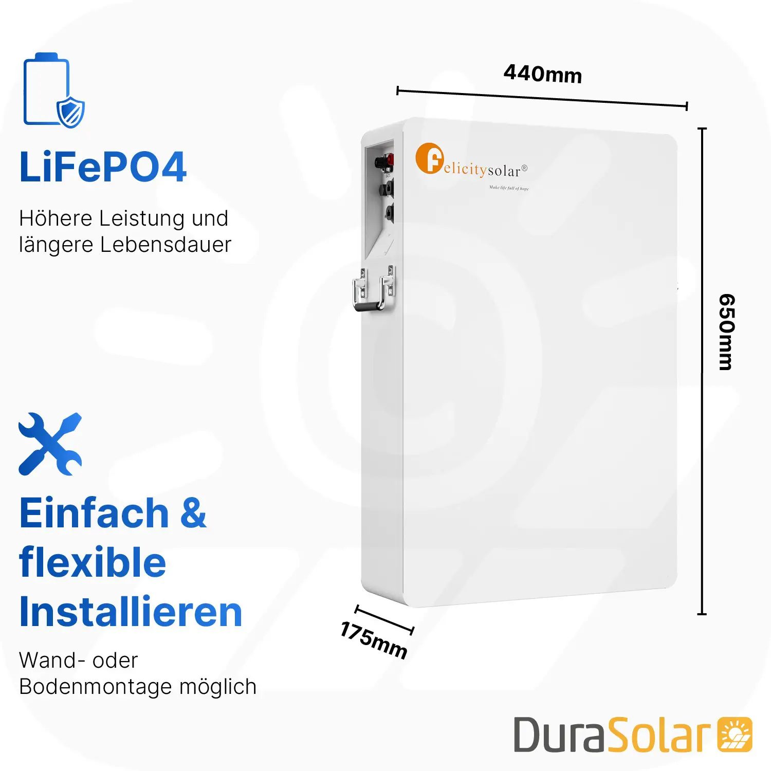 Felicity 5,12kWh PV-Speicher - LUX-E-48100LG04 - (LPBA48100-OL) - Erweiterbare 48/51,2V LiFePO4 Batterie für Solaranlagen Felicity 5,12kWh PV-Speicher - LUX-E-48100LG04 - (LPBA48100-OL) - Erweiterbare 48/51,2V LiFePO4 Batterie für Solaranlagen