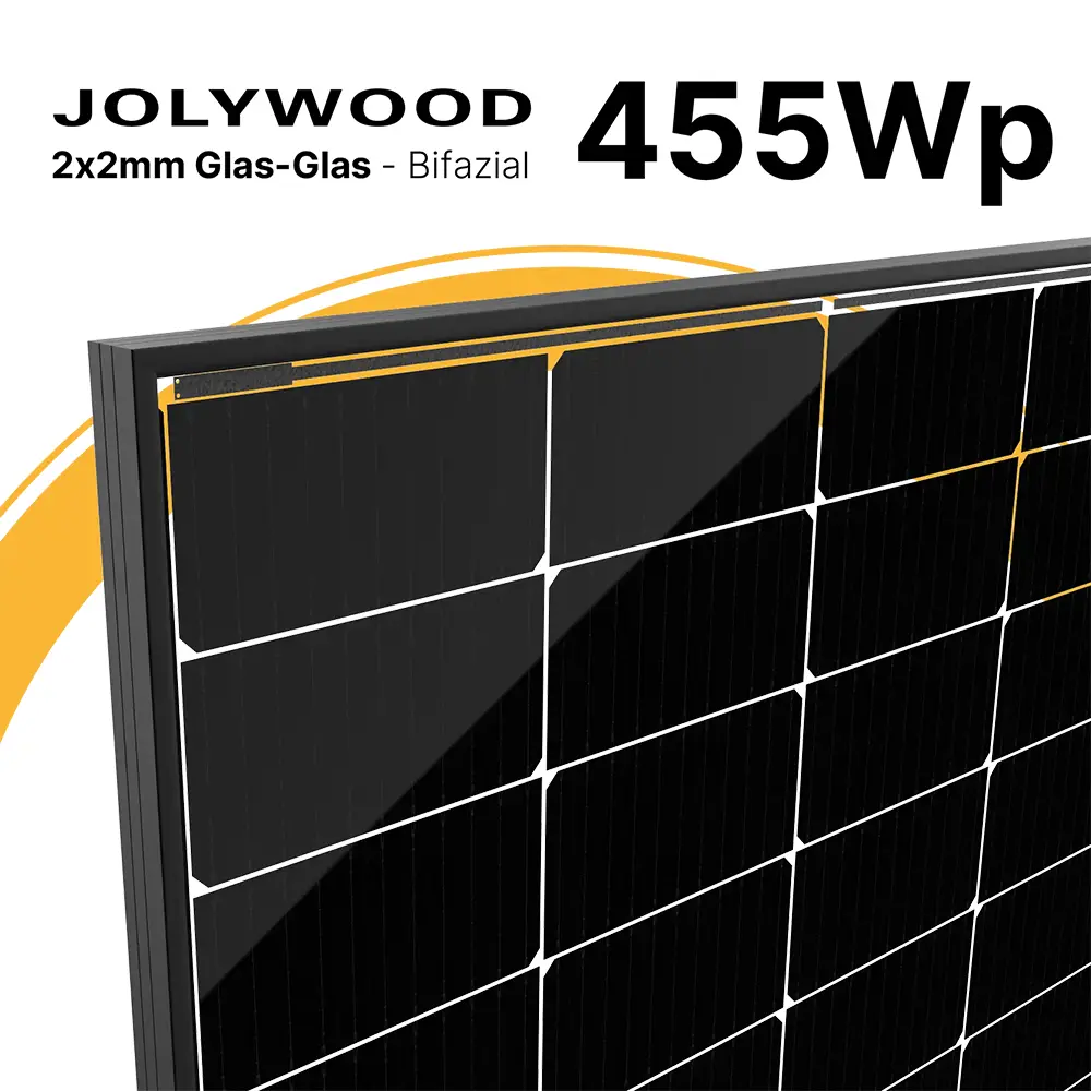 Jolywood 455W Bifazial 2x2mm Glas-Glas Modul JW-HD96N 455W - PV Solar Panel