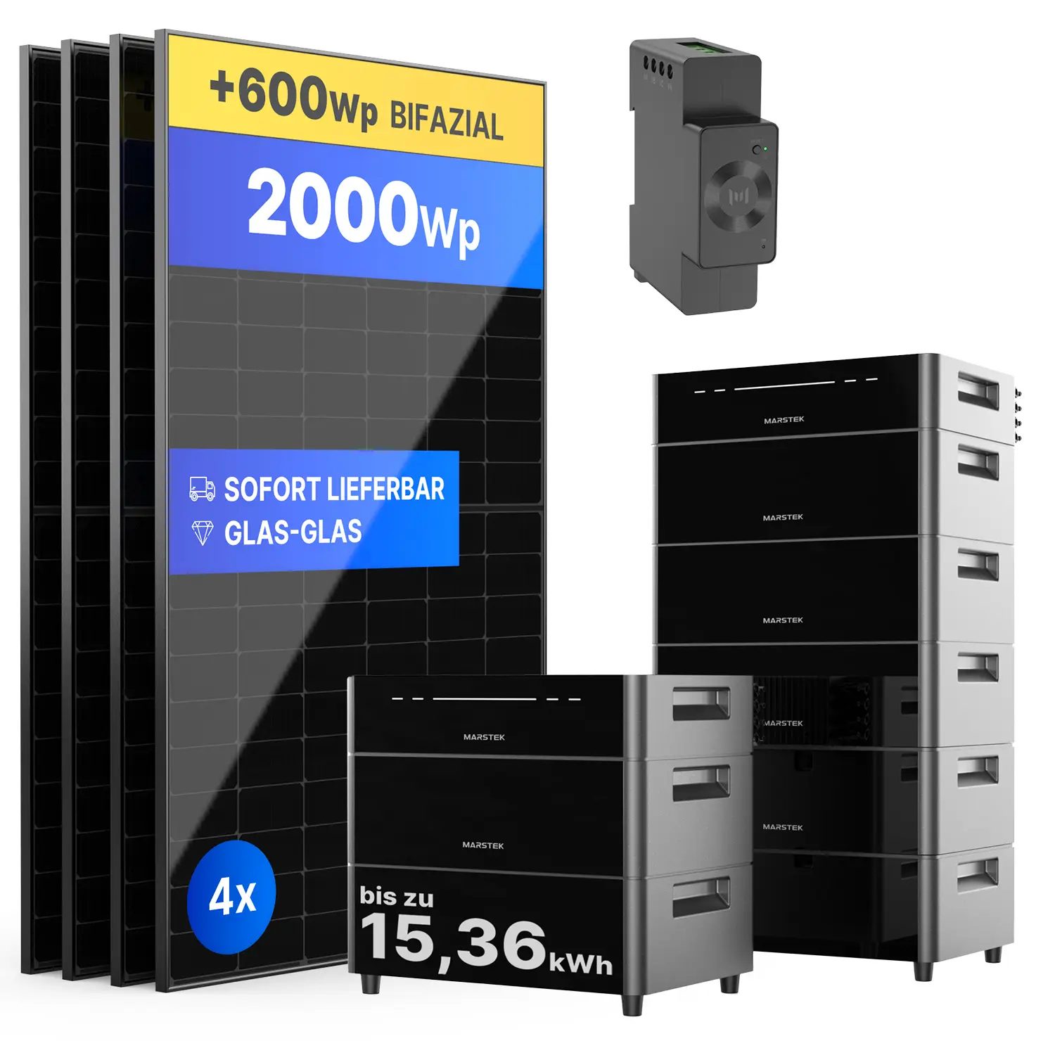 Balkonkraftwerk mit Marstek Venus D - 2000Wp/bis zu 15360Wh - Mini-PV-Anlage (Der SmartMeter ist Aufgrund eines Produktupdates erst im August lieferbar) Balkonkraftwerk mit Marstek Venus D - 2000Wp/bis zu 15360Wh - Mini-PV-Anlage (Der SmartMeter ist Aufgrund eines Produktupdates erst im August lieferbar)