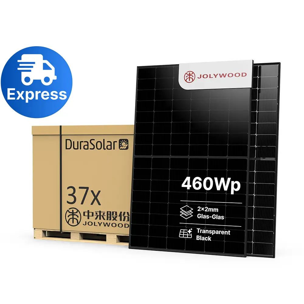 Jolywood 460W Full Black PV-Modul – (Bifazial | Glas-Glas) – JW-HD96N-R2 – Palettenpreis (37 Stk.) – Solar Panel