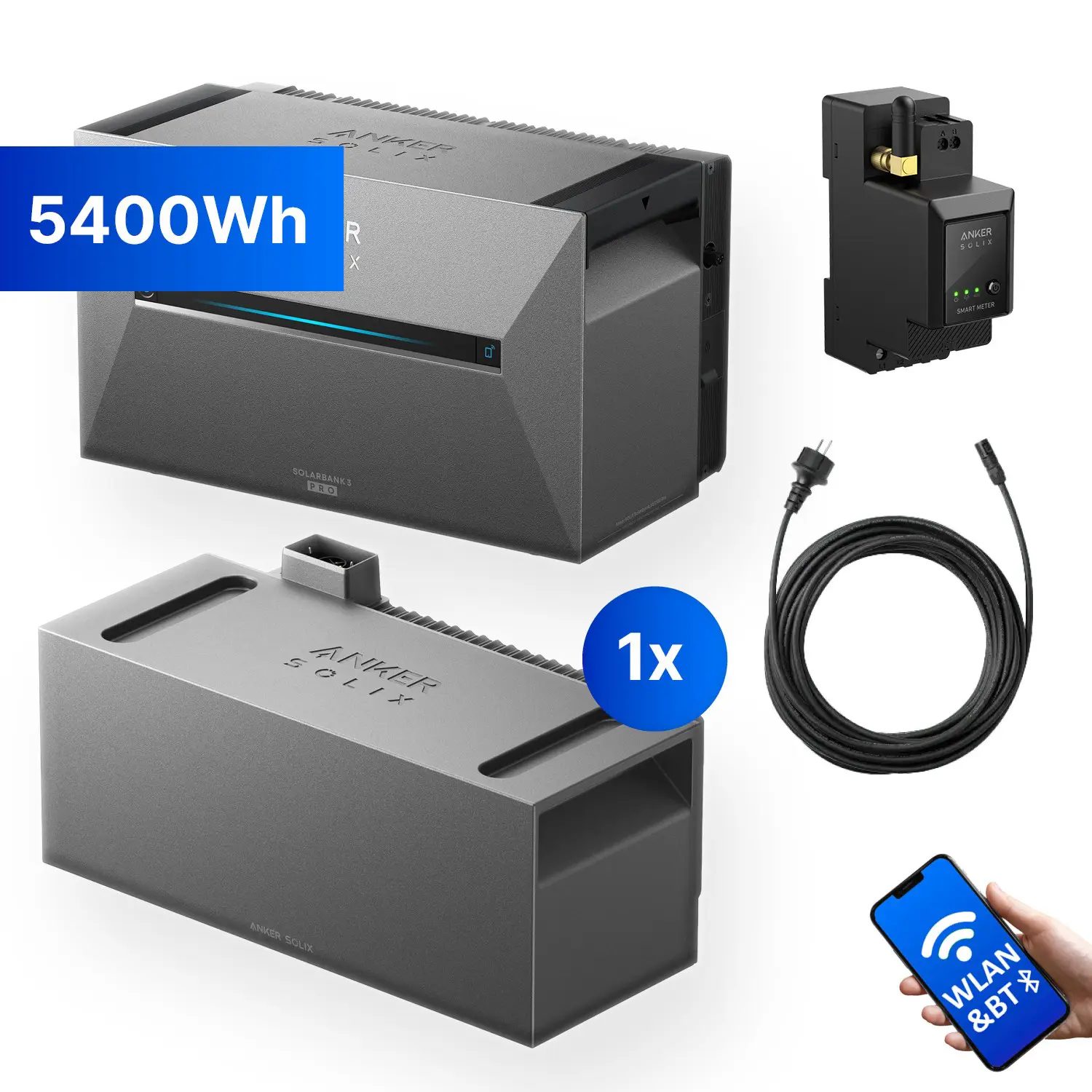 Anker SOLIX Solarbank 3 ink. SmartMeter & Erweiterungsspeicher - E2700 Pro - Balkonkraftwerkspeicher 