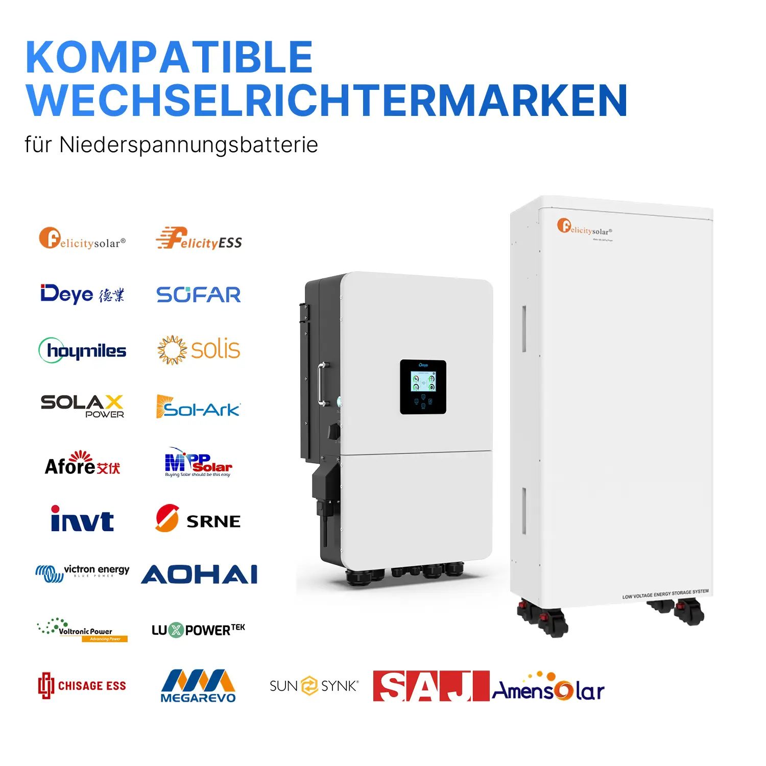 Felicity 14,3kWh Batteriespeicher | FLA48280-EU | Niedervolt | LiFePO4 Lithium-Ion Battery | 51,2V | 280Ah
