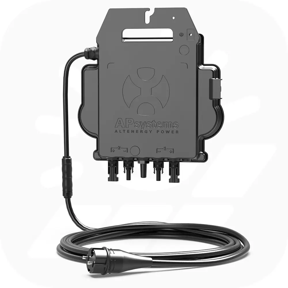  800W APSystems A-EZ1-M - inkl. 3m Anschlusskabel - PV Wechselrichter-Set Anschluss-Kabellänge: 3m / Steckertyp Netz: Schutzkontakt / Steckertyp Wechselrichter: APSystems (EZ-1-M) / Wechselrichter-Leistung: 800W