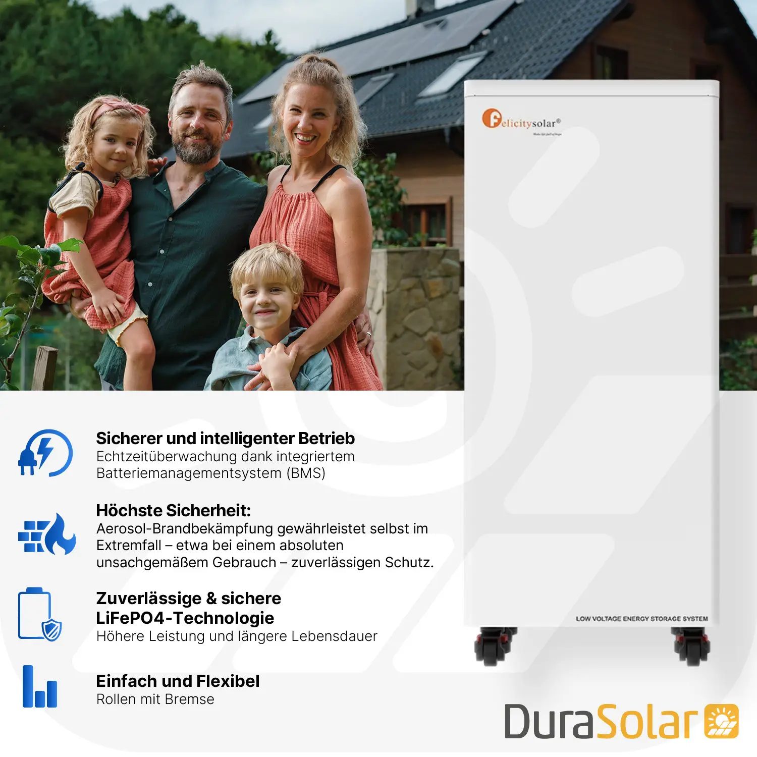 Felicity 15kWh Speicher | FLA48300-EU | LiFePO4 Lithium-Ionen-Akku | 51.2V | 300Ah Felicity 15kWh Speicher | FLA48300-EU | LiFePO4 Lithium-Ionen-Akku | 51.2V | 300Ah