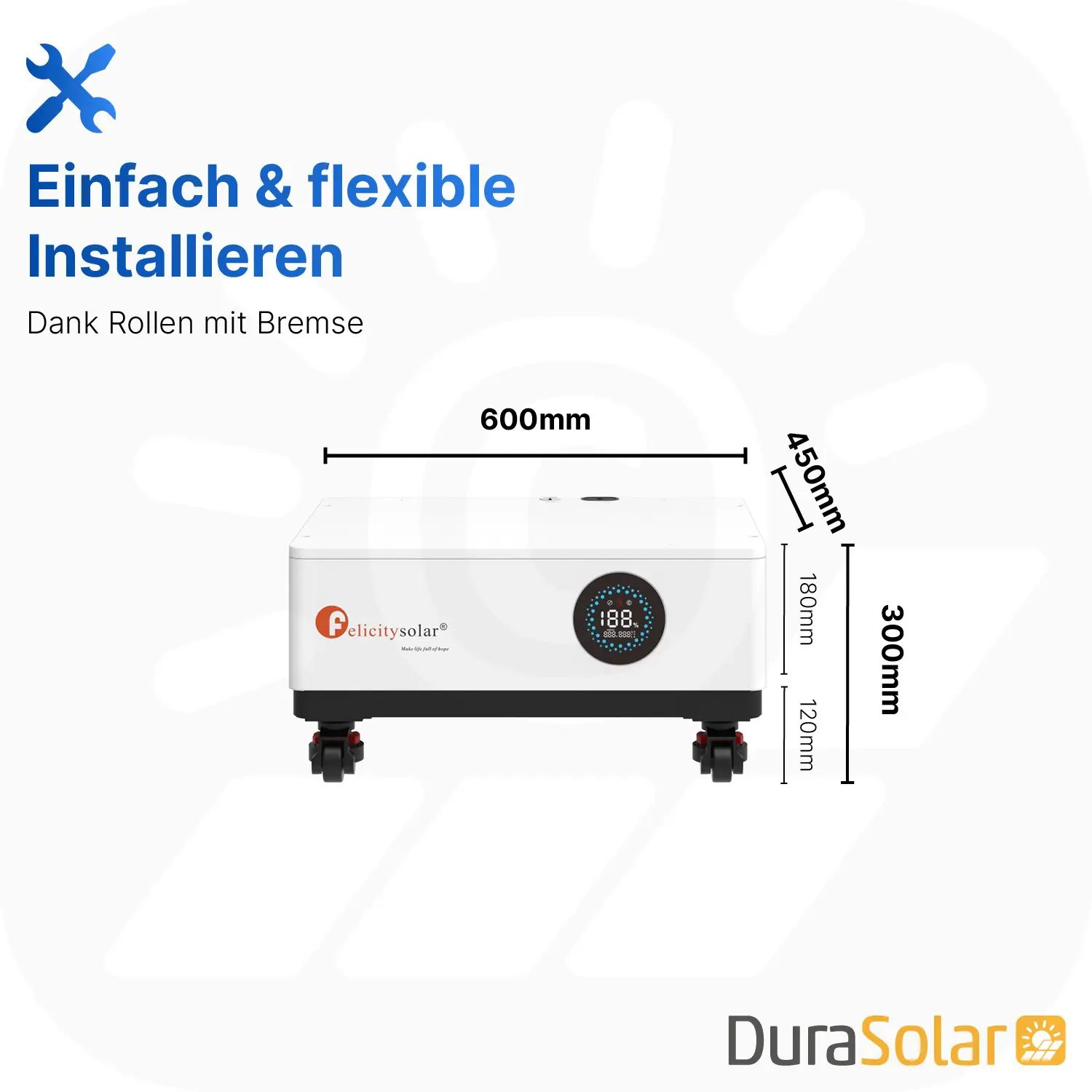 Felicity 5,12kWh PV-Speicher - LUX-X-48100LCG01 - Erweiterbare 48/51,2V LiFePO4 Batterie für Solaranlagen