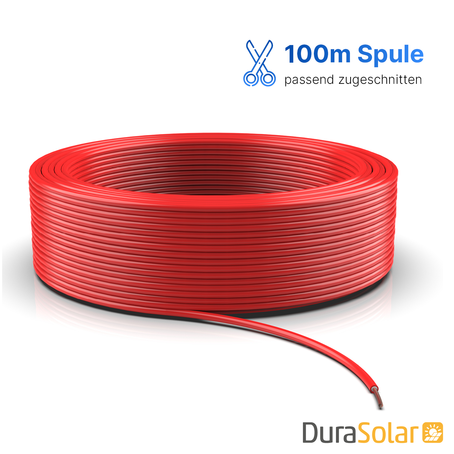 Solarkabel MC4 | 6mm² | Rot| 100m Spule