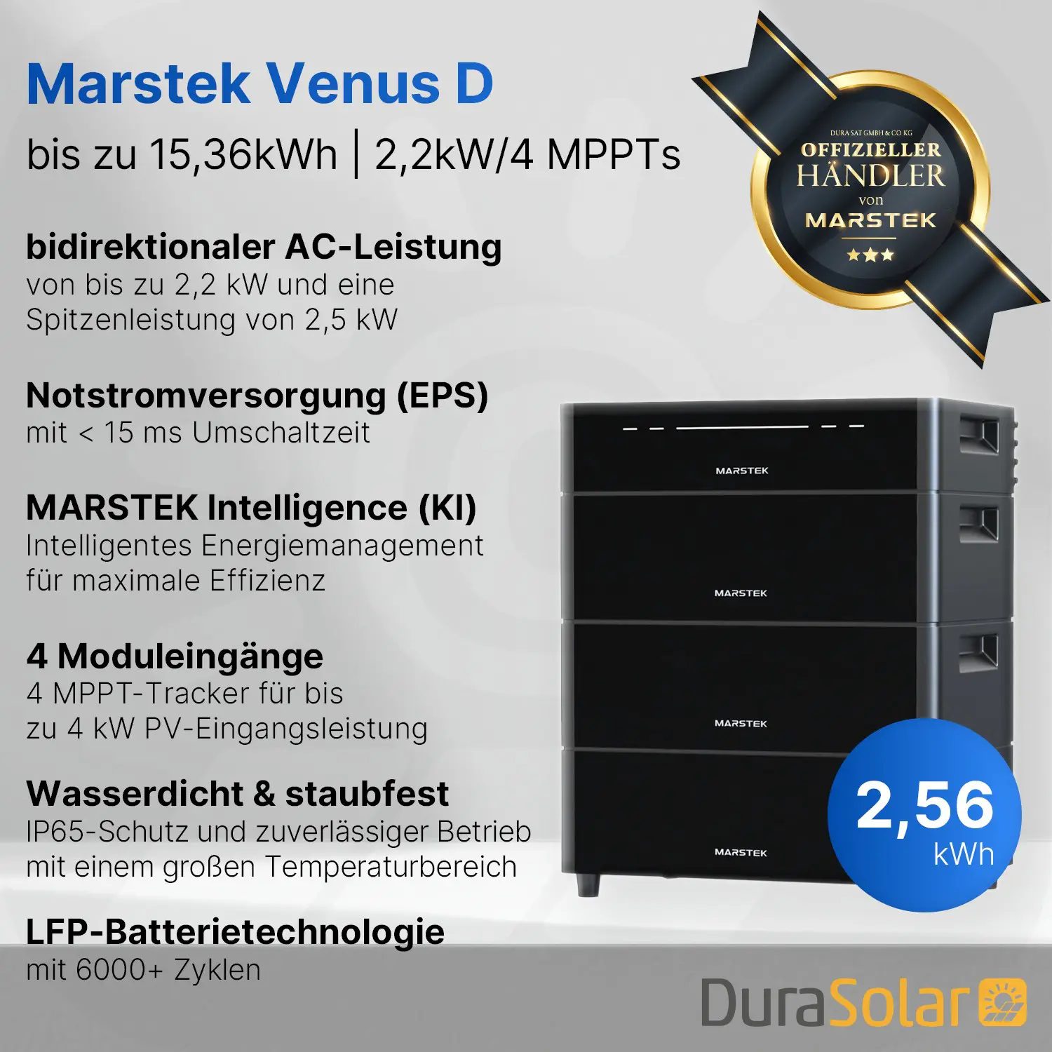 Marstek Venus D - bis zu 12,8kWh Speicher für Balkonkraftwerke Marstek Venus D - bis zu 12,8kWh Speicher für Balkonkraftwerke