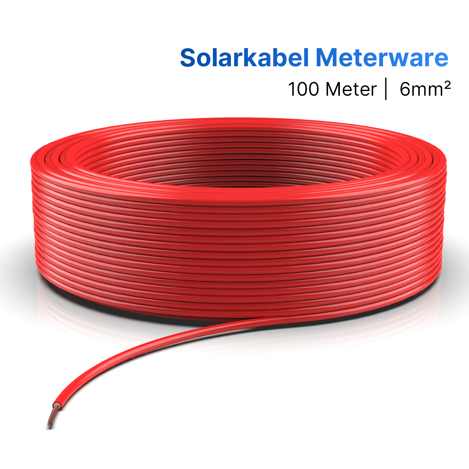 Solarkabel MC4 | 6mm² | Rot| 100m Spule
