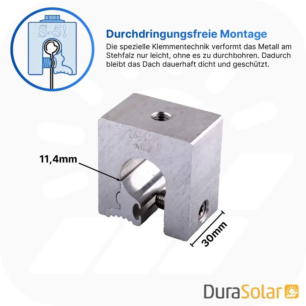 PV-Modulhalterung für Rundfalz - Blechdächer 