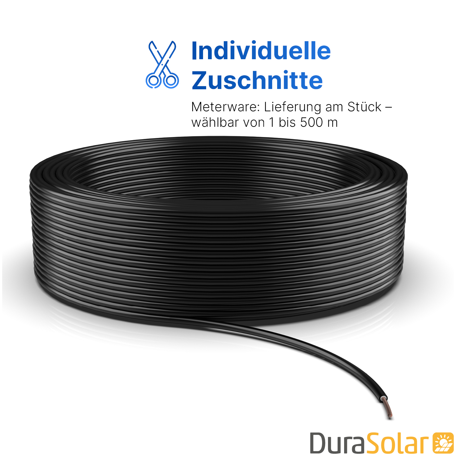 Solarkabel | Markenqualität | 6mm² | Schwarz | Meterware Solarkabel | Markenqualität | 6mm² | Schwarz | Meterware