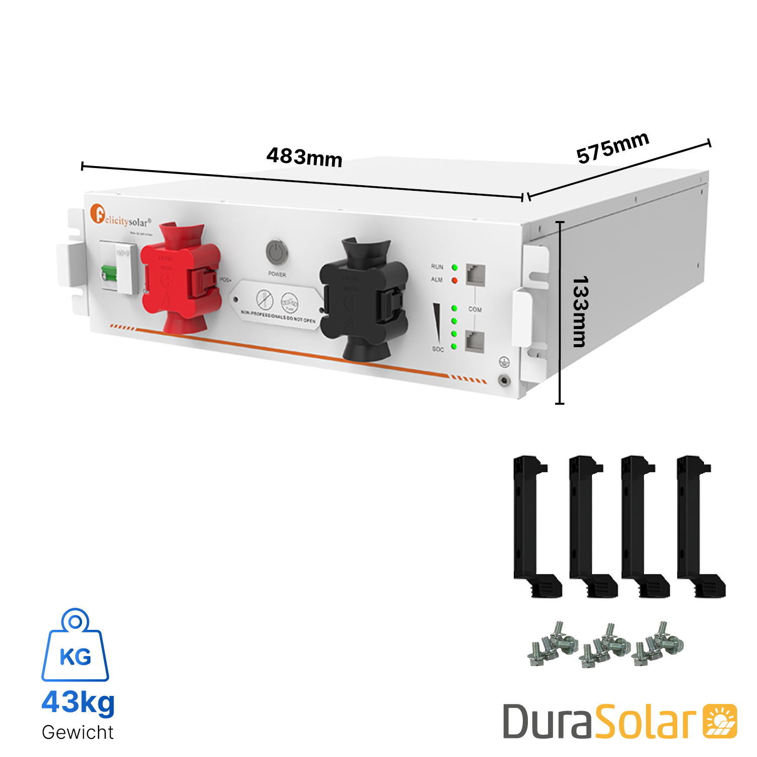 Felicity FLA48100UG1 Set – 5,12kWh – Niedervolt Speicher inkl. Stapelhalterung