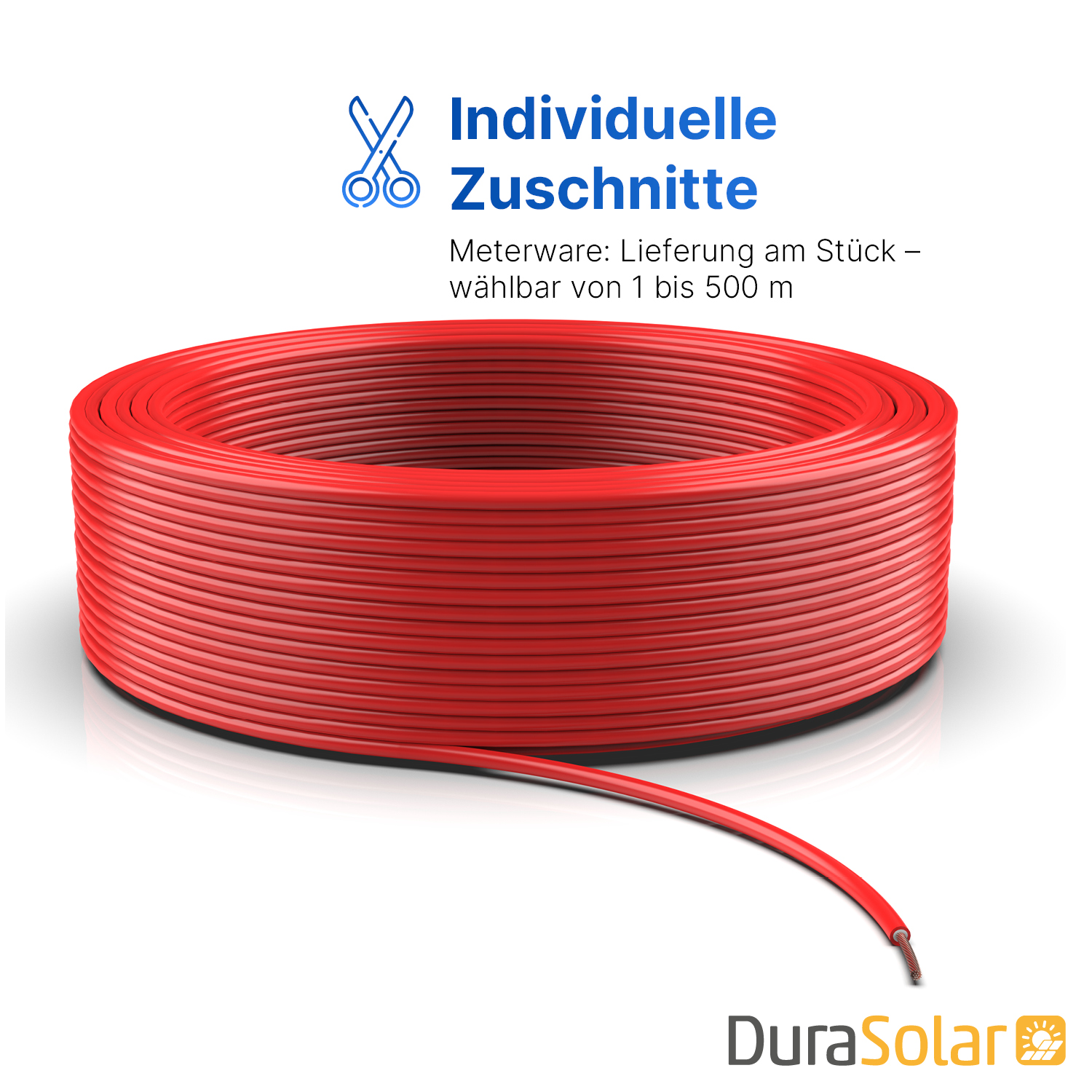 Solarkabel | Markenqualität | 6mm² | Rot | Meterware Solarkabel | Markenqualität | 6mm² | Rot | Meterware