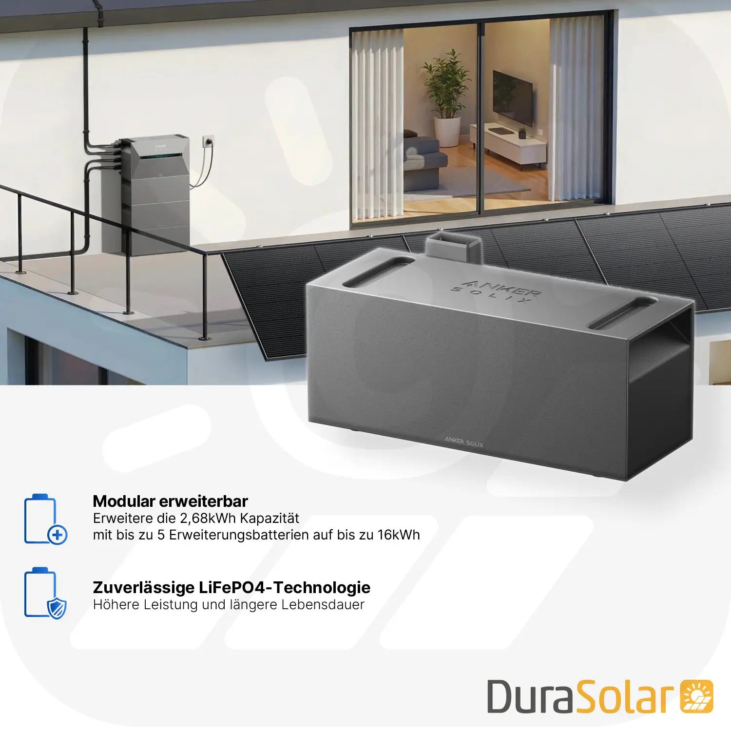Anker SOLIX Solarbank - BP2700 - Erweiterungsakku - PV-Speicher Anker SOLIX Solarbank - BP2700 - Erweiterungsakku - PV-Speicher