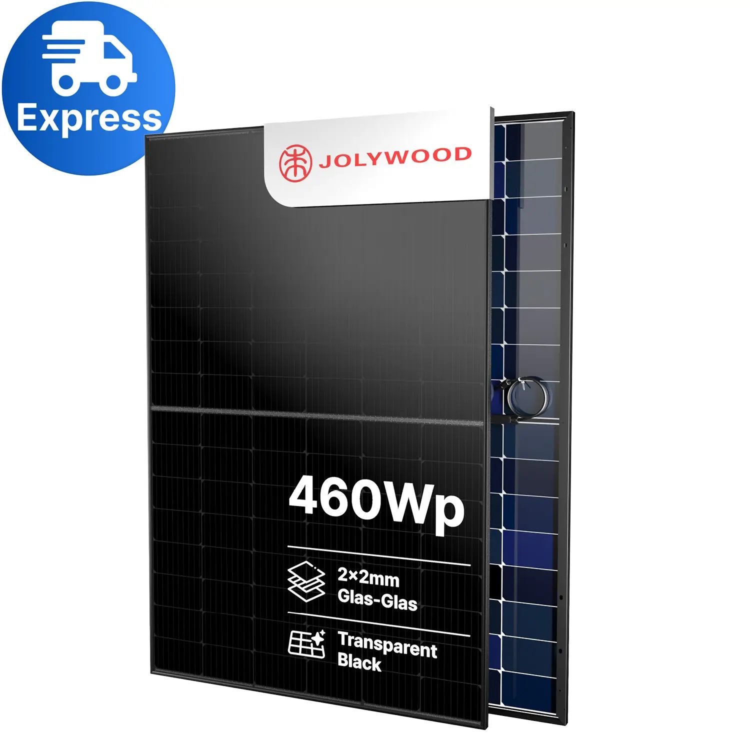 Jolywood 460W Full Black PV-Modul – (Bifazial | Glas-Glas) – JW-HD96N-R2 – Solar Panel