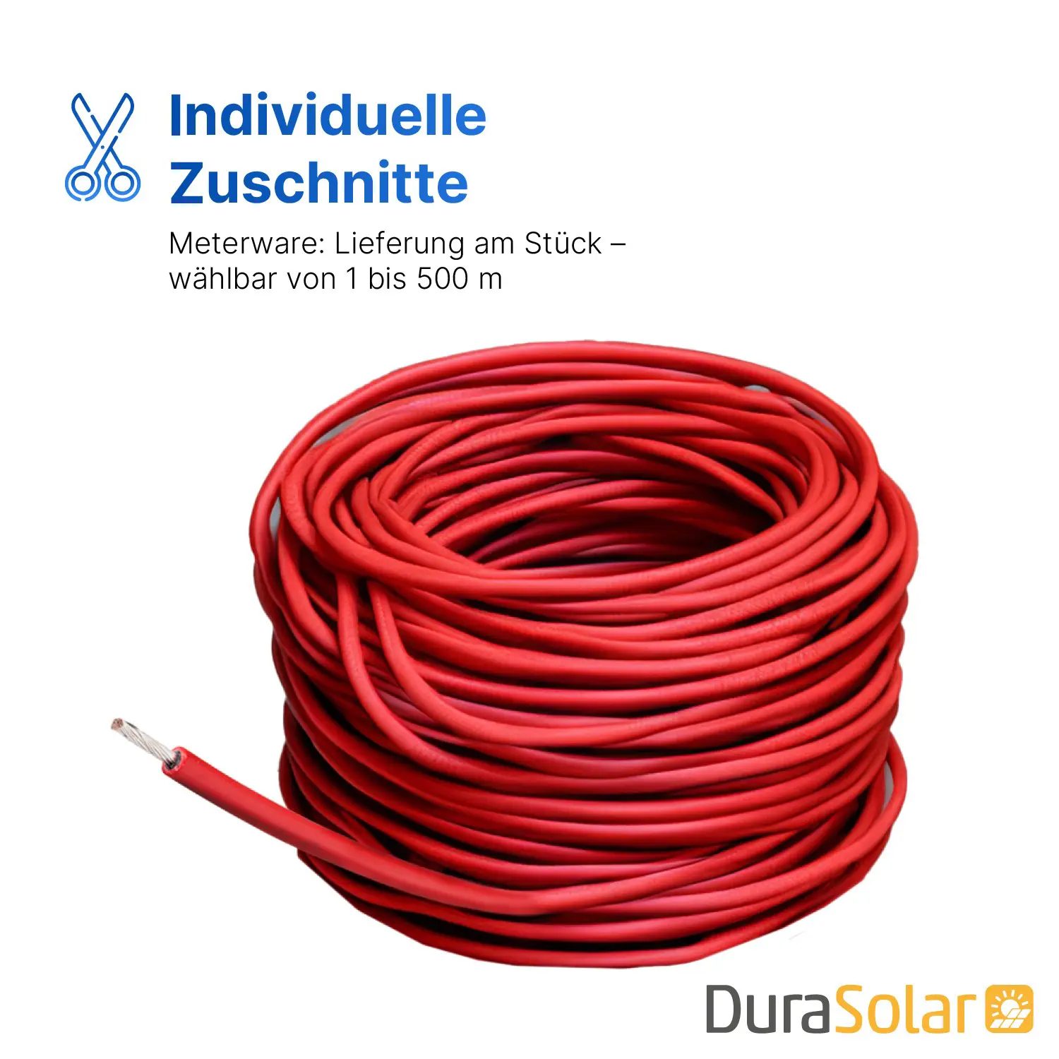 Solarkabel MC4 | 6mm² | Rot | Meterware