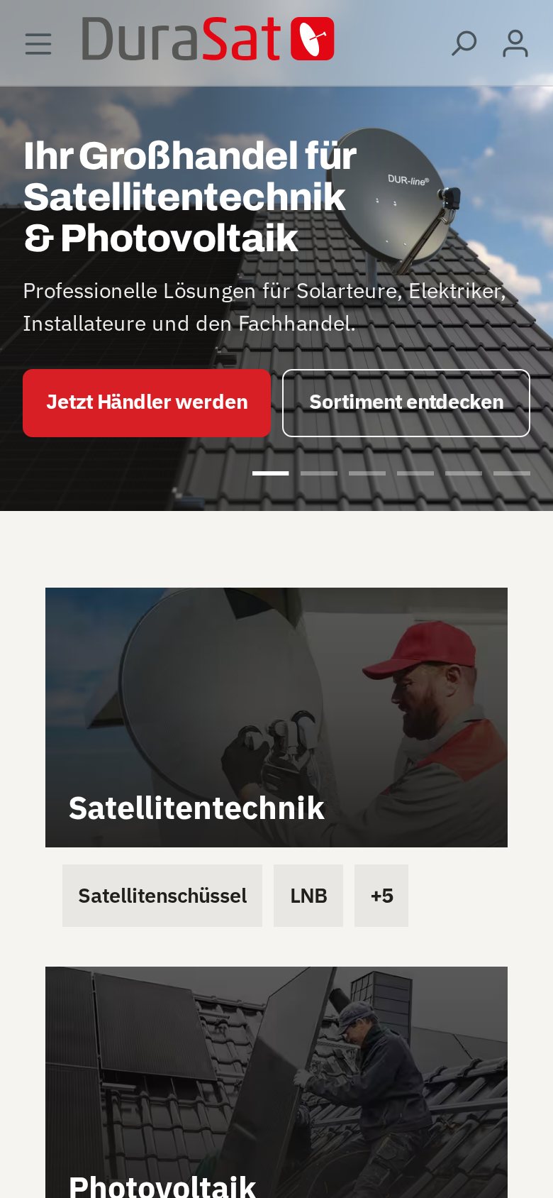 Der neue DuraSat Shop auf dem Smartphone