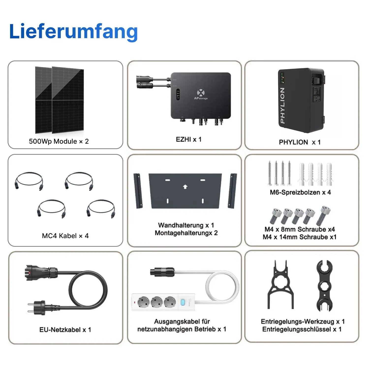 APsystems EZHI 2000Wp/2,76kWh - Balkonkraftwerk Speicher-Set | Phylion LiFePO4 Batteriespeicher & Jolywood 500Wp Module APsystems EZHI 2000Wp/2,76kWh - Balkonkraftwerk Speicher-Set | Phylion LiFePO4 Batteriespeicher & Jolywood 500Wp Module