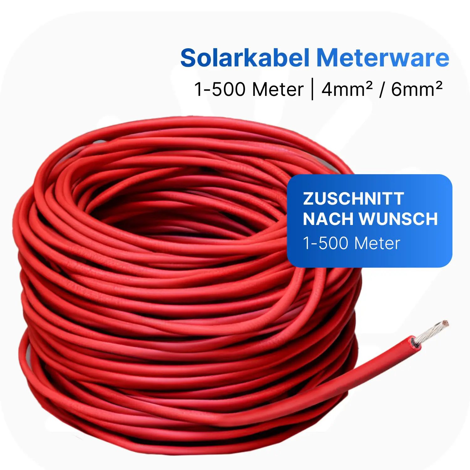 Solarkabel MC4 | 6mm² | Rot | Meterware
