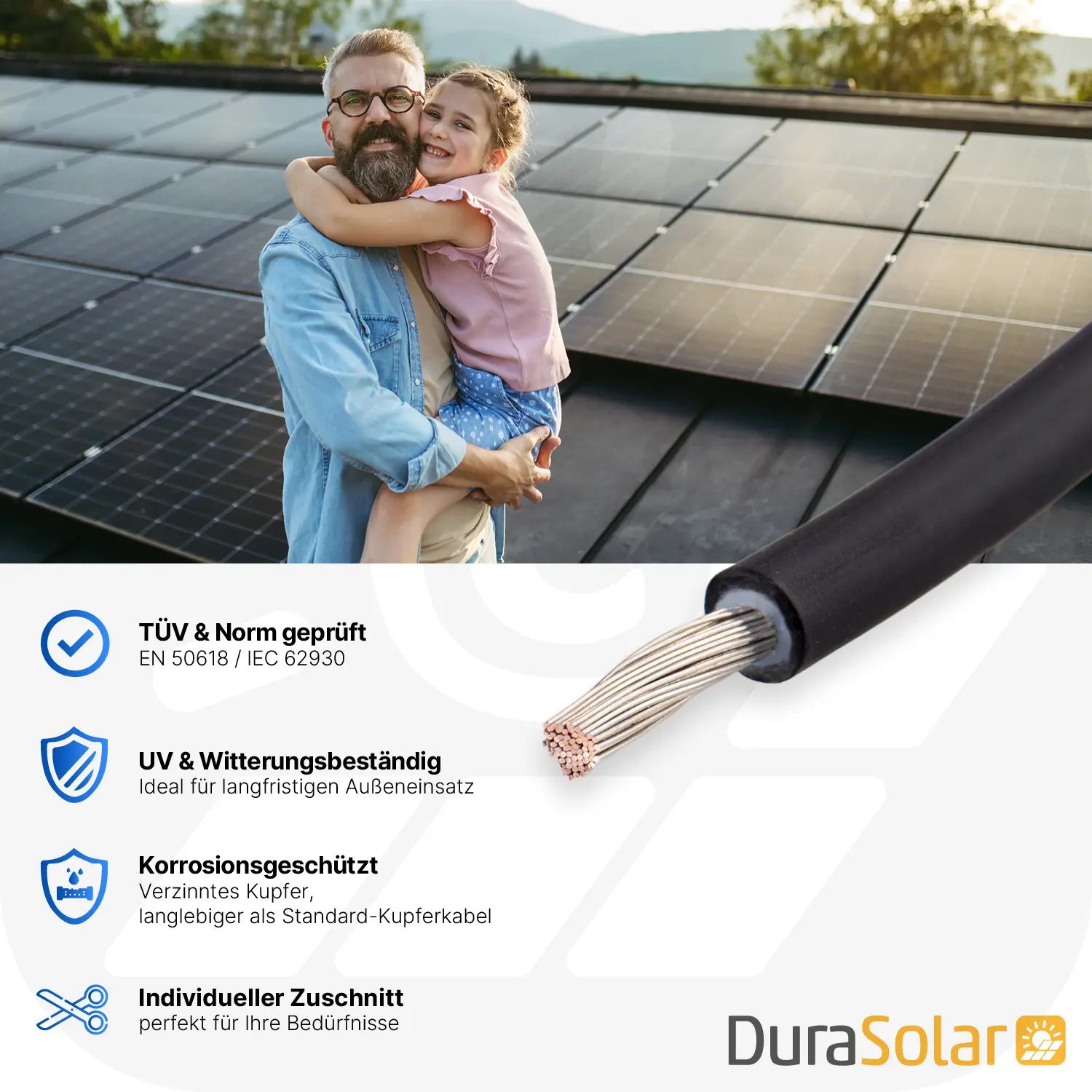 Solarkabel MC4 | 6mm² | Schwarz | Meterware 