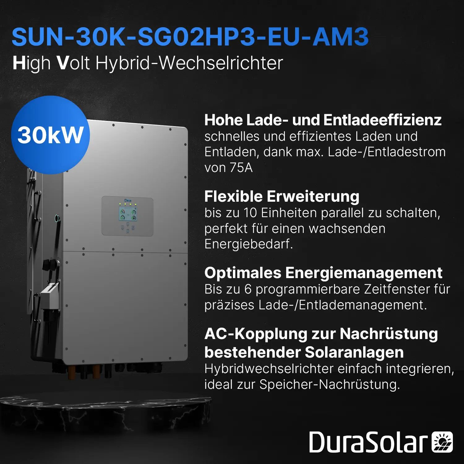 Deye SUN-30K-SG02HP3-EU-AM3 - Hybrid-Wechselrichter – Hochspannungsserie Deye SUN-30K-SG02HP3-EU-AM3 - Hybrid-Wechselrichter – Hochspannungsserie