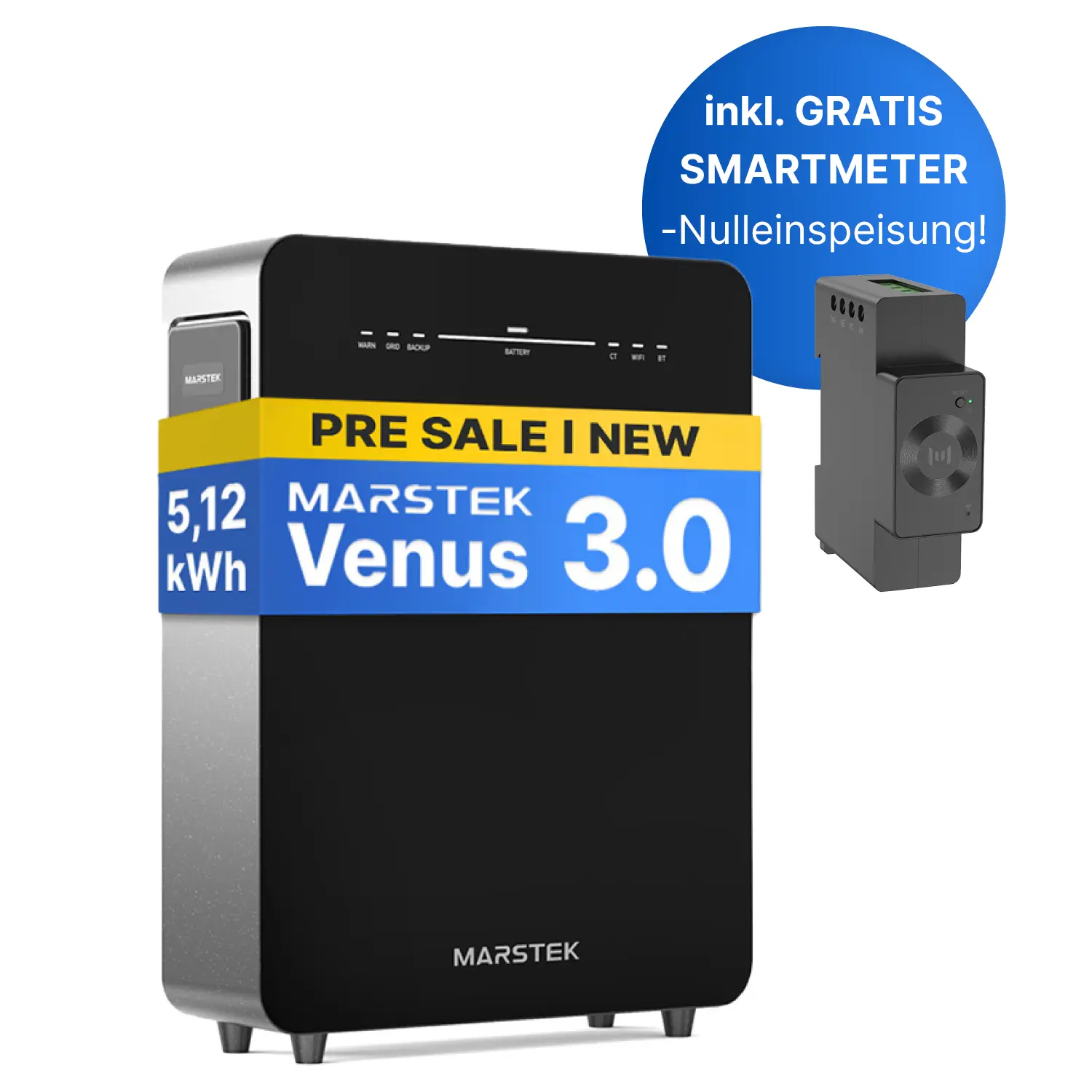 Marstek Venus E 3.0 – 5,12 kWh AC inkl. SmartMeter - Solarstromspeicher & Plug-in-Batteriesystem für Photovoltaik