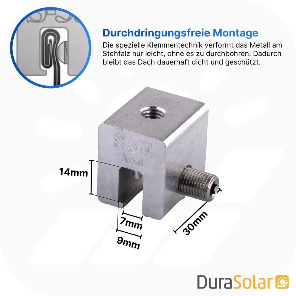 PV-Modulhalterung für Doppelstehfalz - Blechdächer