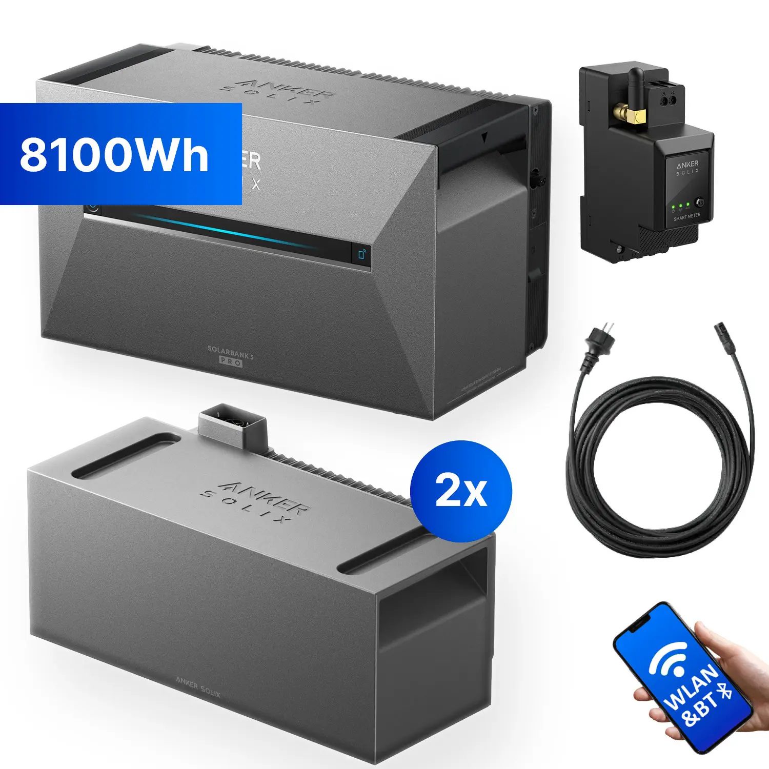 Anker SOLIX Solarbank 3 ink. SmartMeter & Erweiterungsspeicher - E2700 Pro - Balkonkraftwerkspeicher 