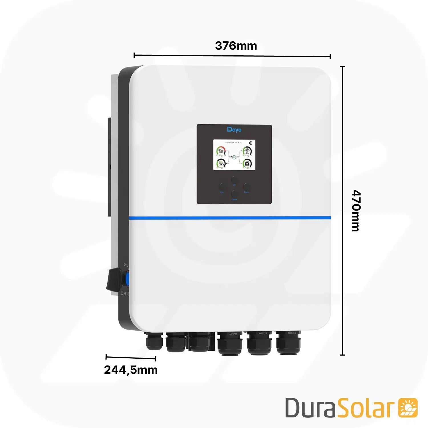 Deye 12kW - Hybrid-Wechselrichter - SUN-SG01HP3-EU-DM2 - Dreiphasig - 2/1+1MPPT - Hochspannungsserie