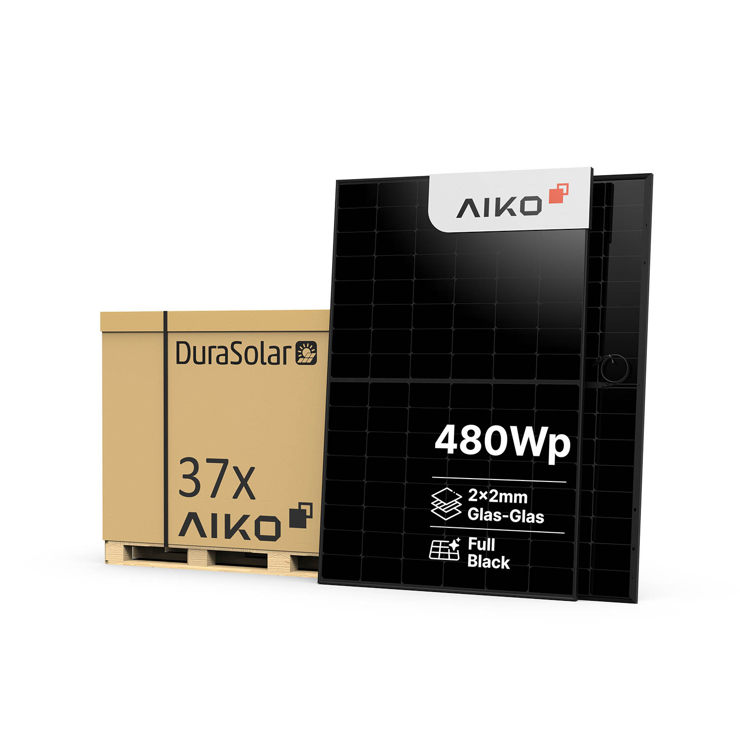 AIKO Neostar 3S+54 Glas-Glas Bifazial Solarmodul 480 W | N-Type ABC | 24,0 % Wirkungsgrad | Palettenpreis (37 Stk.)