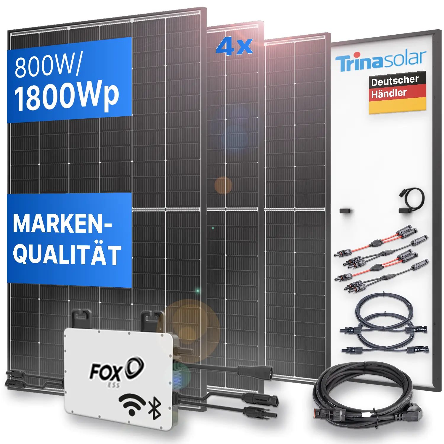 Balkonkraftwerk 800W/1800Wp + 5m Kabel - Mini-PV-Anlage Balkonkraftwerk 800W/1800Wp + 5m Kabel - Mini-PV-Anlage