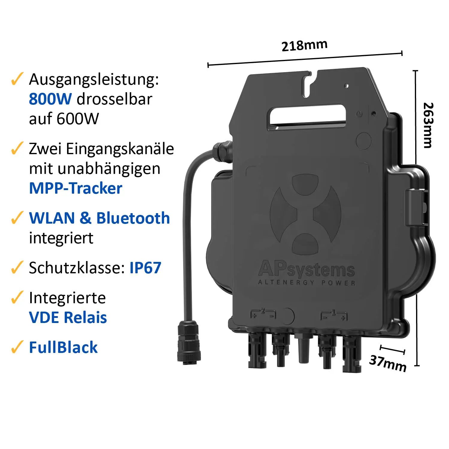 Anker SOLIX Solarbank E1600 Balkonkraftwerkspeicher 1,6kWh mit Mikrowechselrichter - PV-Speicher Set Balkonkraftwerk 800W/870Wp bifazial mit 3 - 20m Anschlusskabel