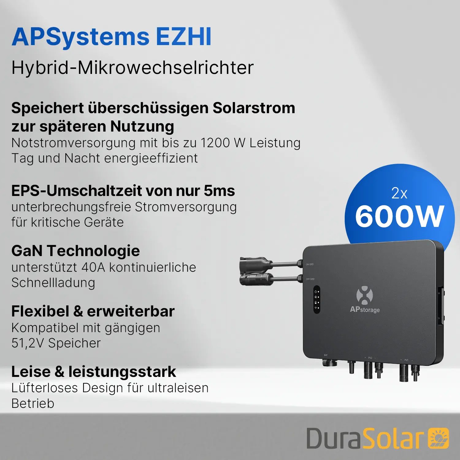 APsystems EZHI 2000Wp/2,76kWh - Balkonkraftwerk Speicher-Set | Phylion LiFePO4 Batteriespeicher & Jolywood 500Wp Module APsystems EZHI 2000Wp/2,76kWh - Balkonkraftwerk Speicher-Set | Phylion LiFePO4 Batteriespeicher & Jolywood 500Wp Module