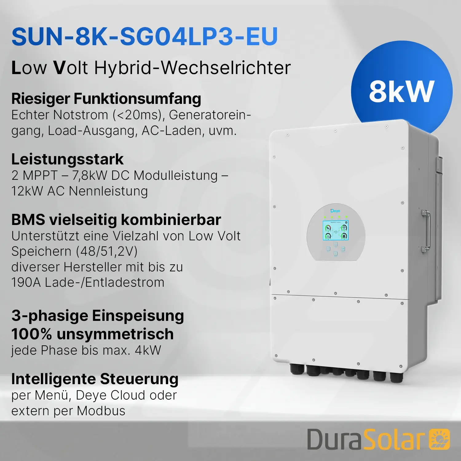 Deye SUN-8K-SG04LP3-EU - Hybridwechselrichter Deye SUN-8K-SG04LP3-EU - Hybridwechselrichter
