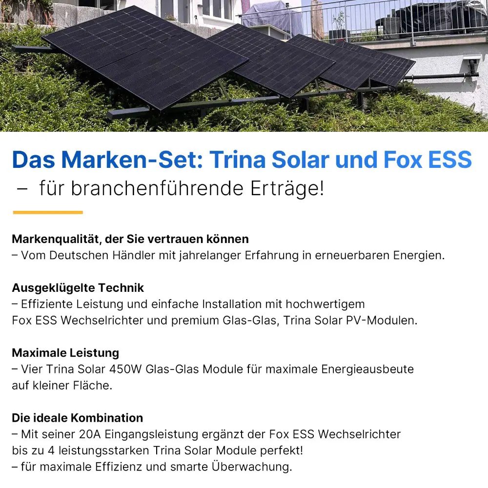 Balkonkraftwerk 800W/1800Wp + 5m Kabel - Mini-PV-Anlage