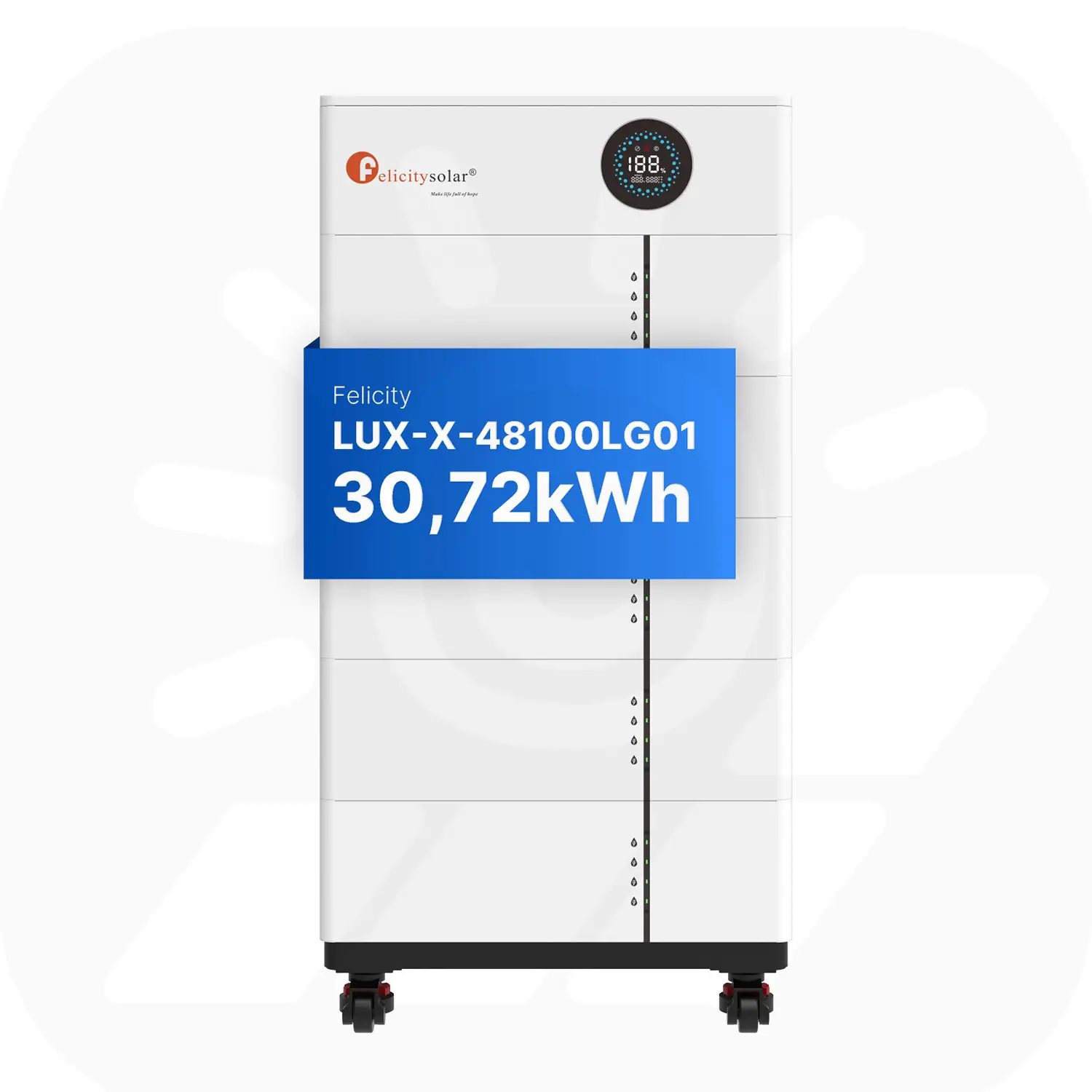 Felicity 30,72kWh PV-Speicher - LUX-X-48100LCG01 - Erweiterbare 48/51,2V LiFePO4 Batterie für Solaranlagen Akku-Kapazität: 30kWh