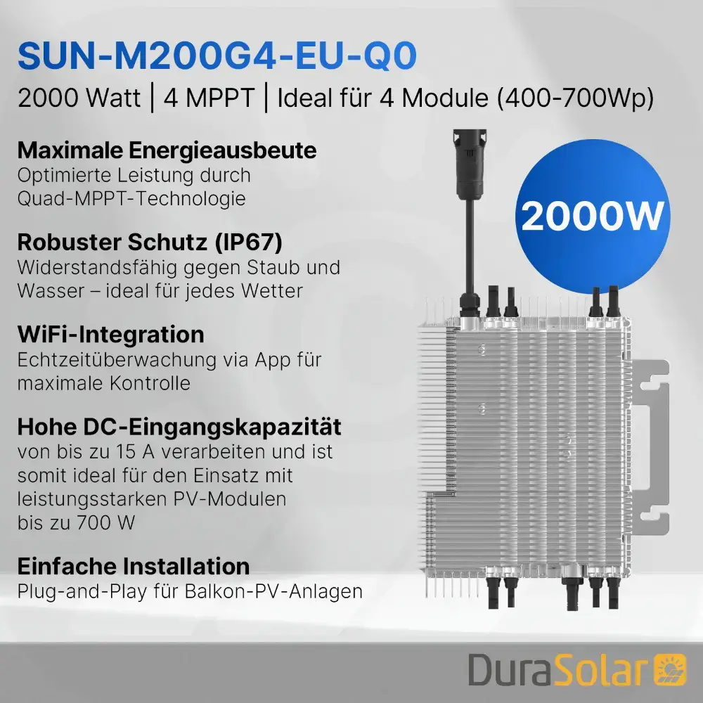 Deye SUN-M200G4-EU-Q0 - PV Mikro-Wechselrichter  Deye SUN-M200G4-EU-Q0 - PV Mikro-Wechselrichter