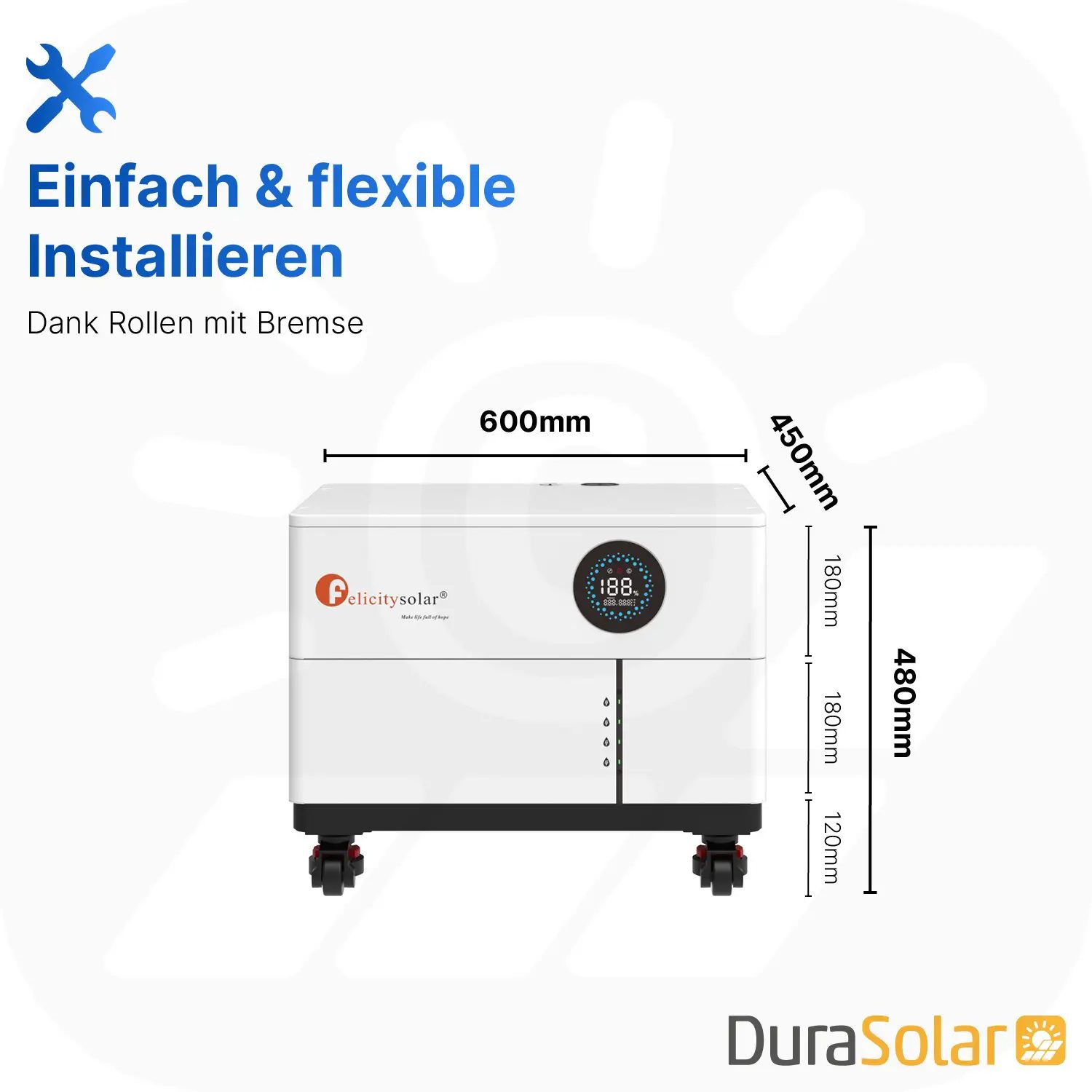 Felicity 10,24kWh PV-Speicher - LUX-X-48100LCG01 - Erweiterbare 48/51,2V LiFePO4 Batterie für Solaranlagen