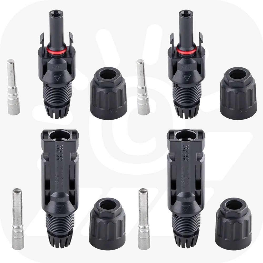 SET - MC4 kompatible Stecker für zwei 4-6mm² Solarkabel - PV-Stecker