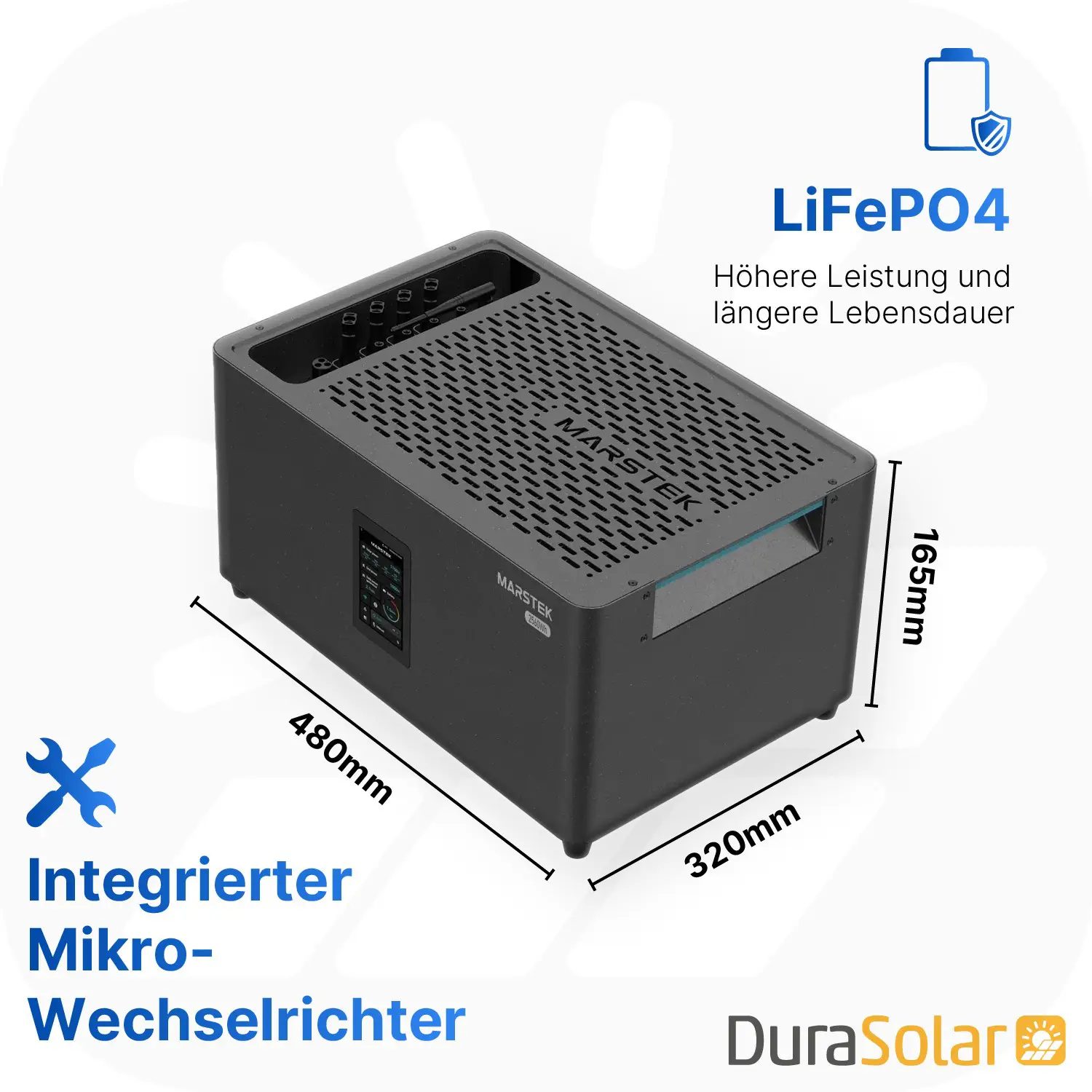 Balkonkraftwerk mit Marstek Jupiter C+ - 1000Wp/2560Wh - Mini-PV-Anlage 