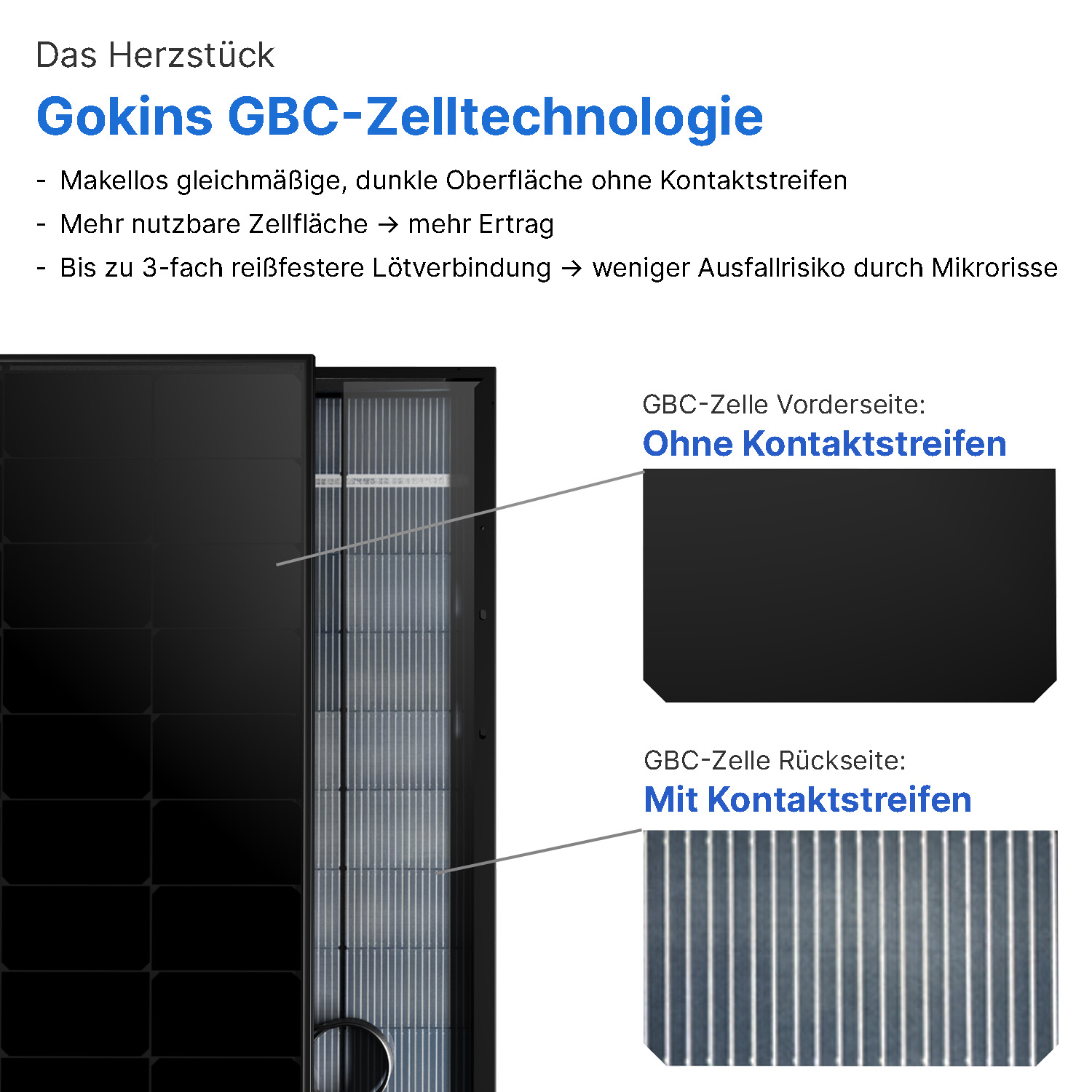 Gokin GK-3-54HGFDb 495W GBC | Back Contact Full Black PV-Modul | Glas-Glas Solarmodul 