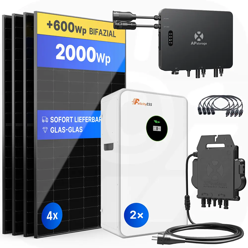 Apsystems EZHI 10,24kWh - Balkonkraftwerk-Speicher-Set 