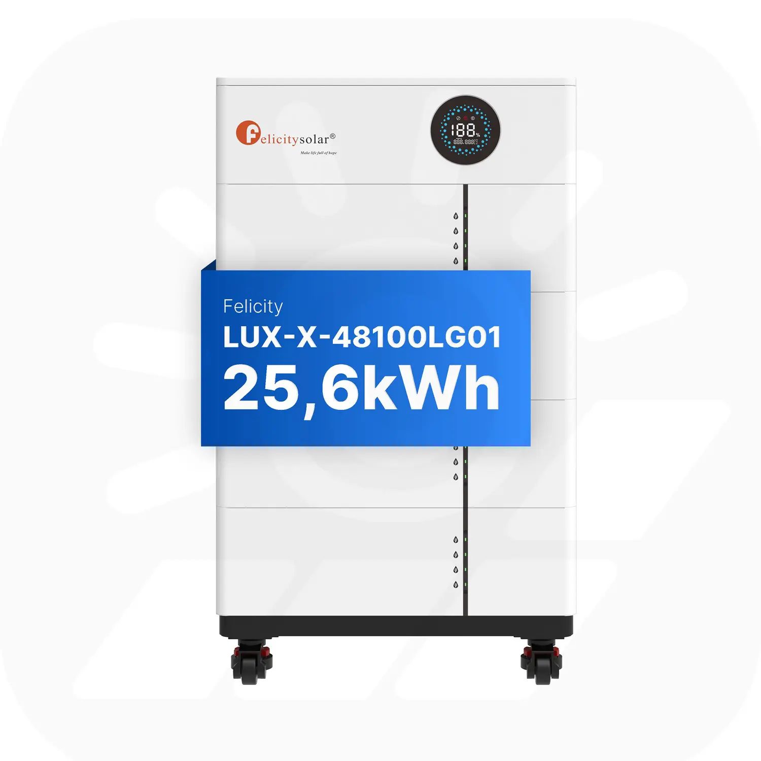 Felicity 25,6kWh PV-Speicher - LUX-X-48100LCG01 - Erweiterbare 48/51,2V LiFePO4 Batterie für Solaranlagen Akku-Kapazität: 25kWh Felicity 25,6kWh PV-Speicher - LUX-X-48100LCG01 - Erweiterbare 48/51,2V LiFePO4 Batterie für Solaranlagen Akku-Kapazität: 25kWh