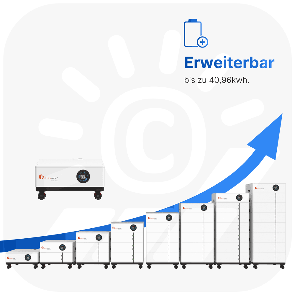 Felicity 25,6kWh PV-Speicher - LUX-X-48100LCG01 - Erweiterbare 48/51,2V LiFePO4 Batterie für Solaranlagen Felicity LUX-X-48100 Stapelspeicher - PV-Speicher