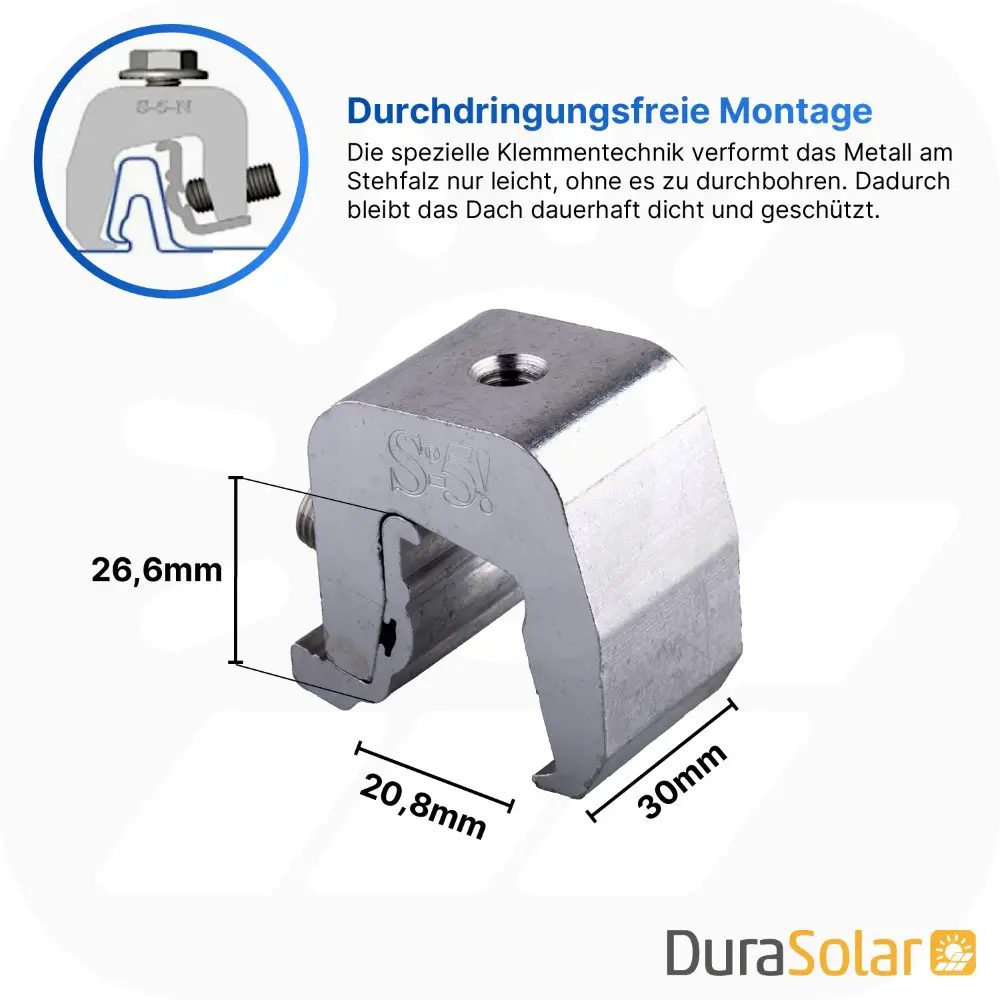 PV-Modulhalterung für Nailstrip-Fälze - Blechdächer