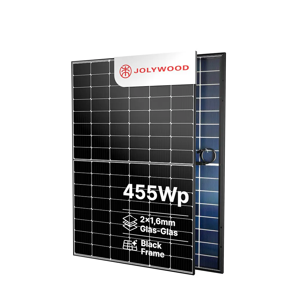 Jolywood 455W Bifazial 2x1,6mm Glas-Glas Modul JW-HD96N Black Frame - PV Solar Panel Menge: 1 Stück